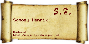 Somosy Henrik névjegykártya